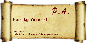 Perity Arnold névjegykártya